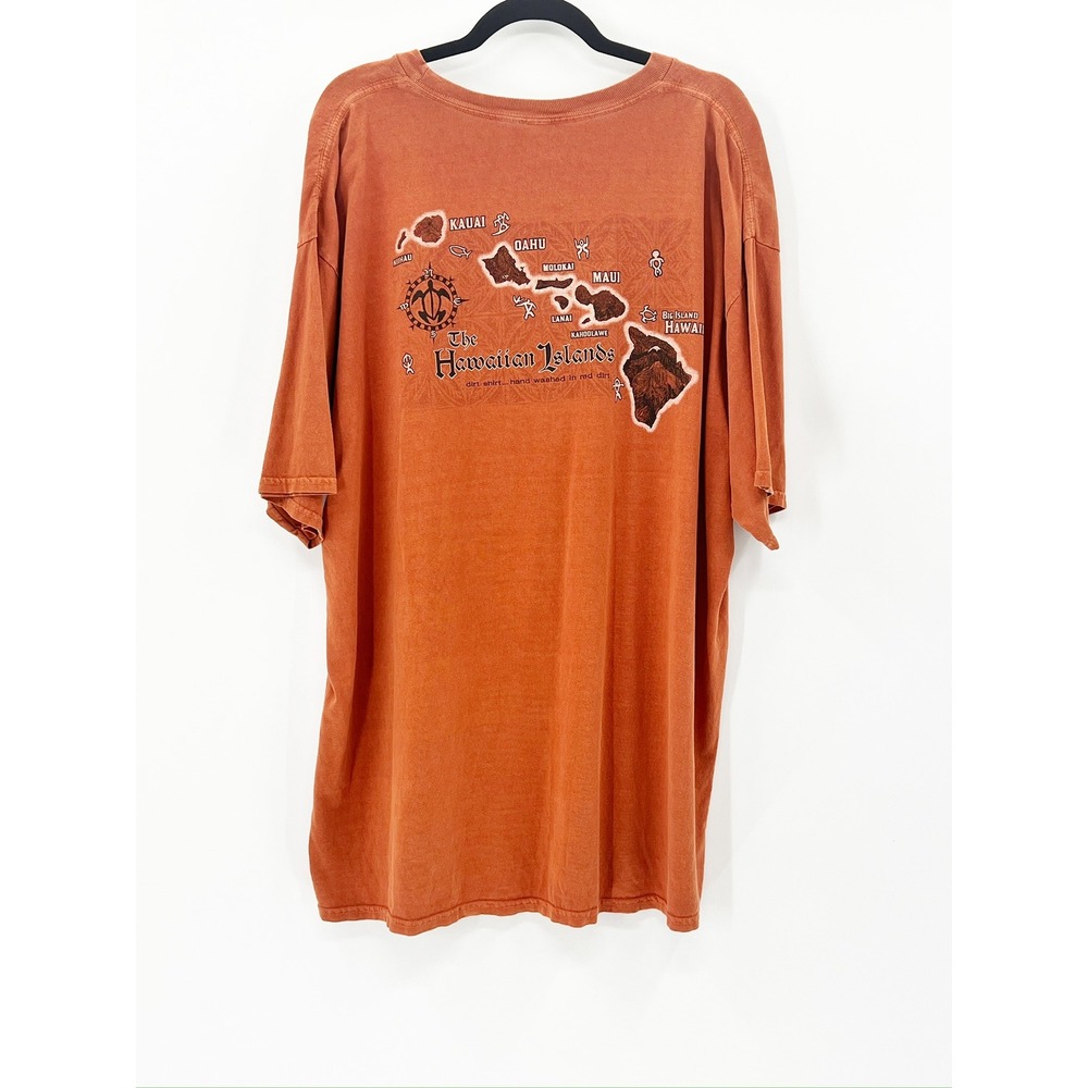 Original Red Dirt Shirt T-Shirt Mens 3XL Orange Good Hawaiian Islands Map USA